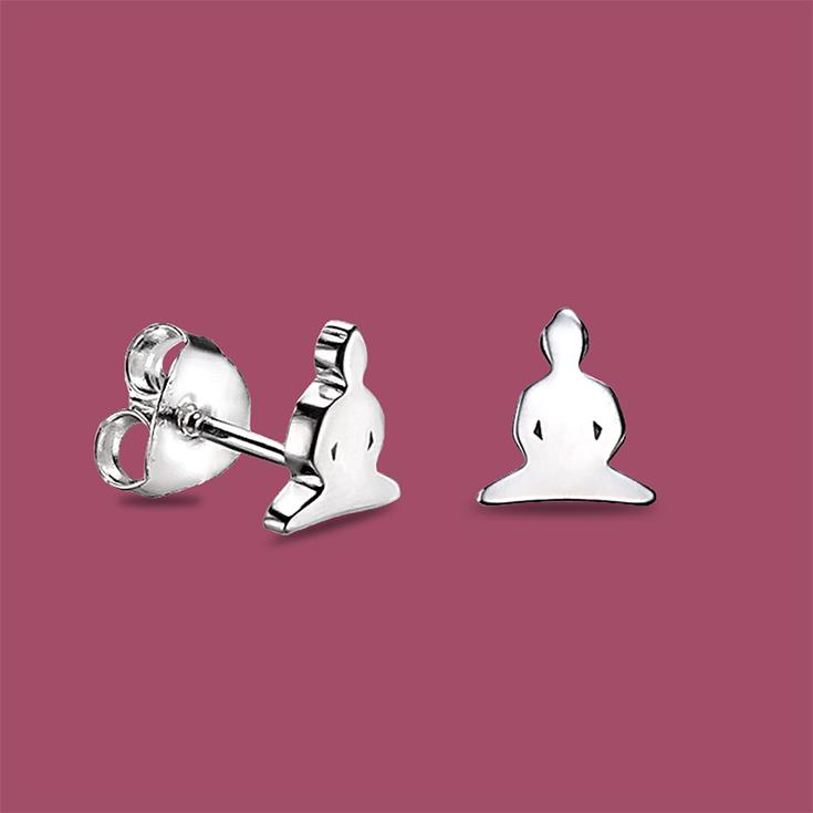 Buddha earrings in sterling silver - Tigers & Dragons