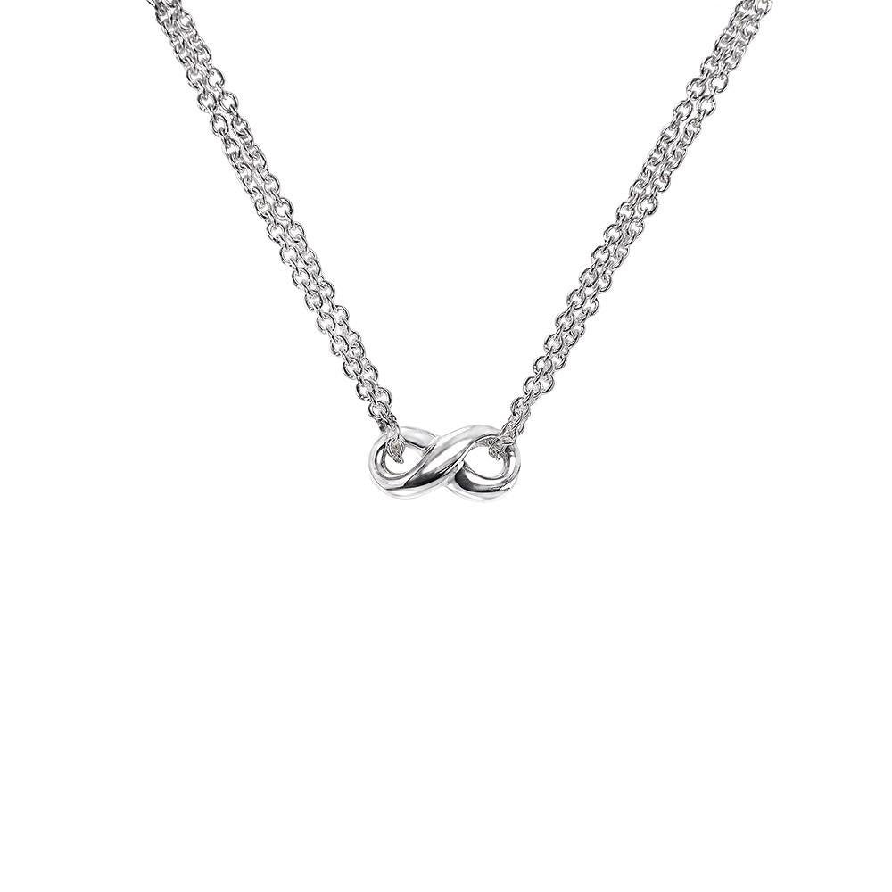 Infinity double chain necklace in sterling silver - Tigers & Dragons
