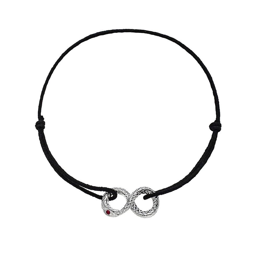 Naga infinity bracelet in sterling silver with rubies - Tigers & Dragons