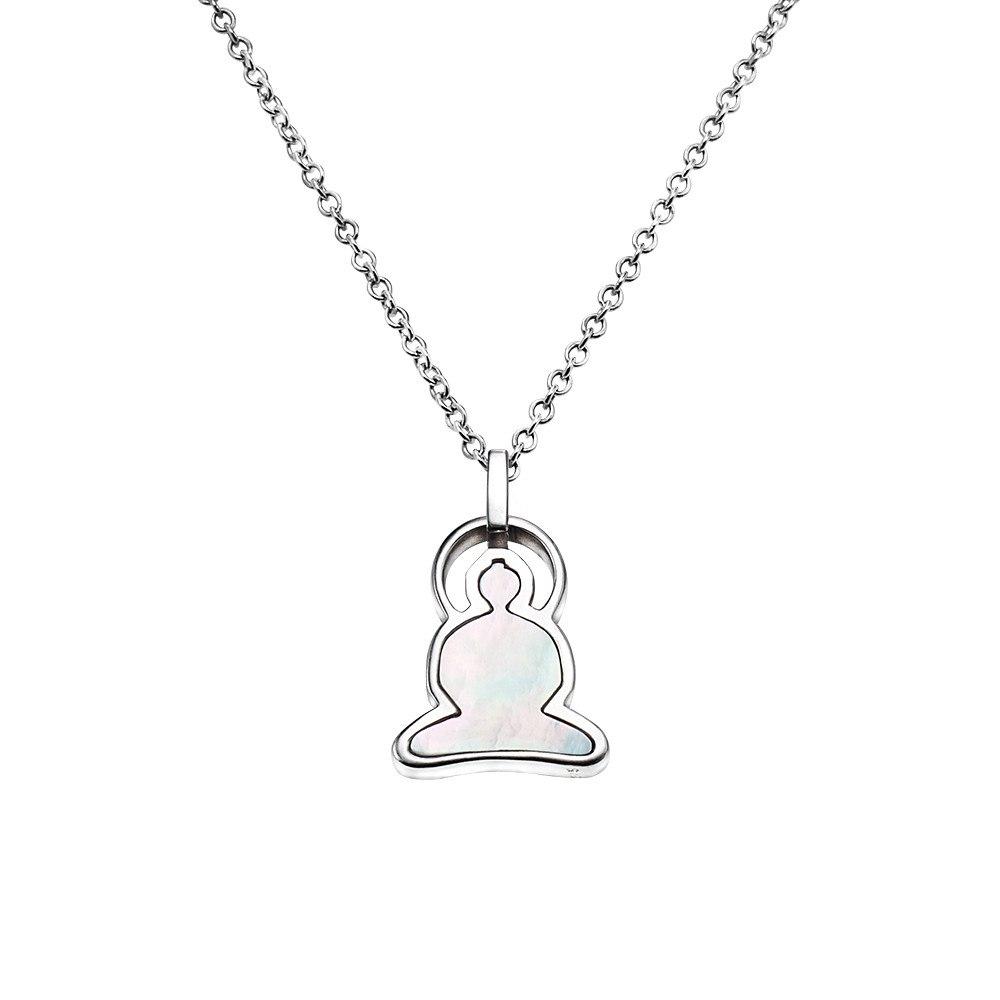 Reverso Buddha necklace in sterling silver and mother of pearl - Tigers & Dragons