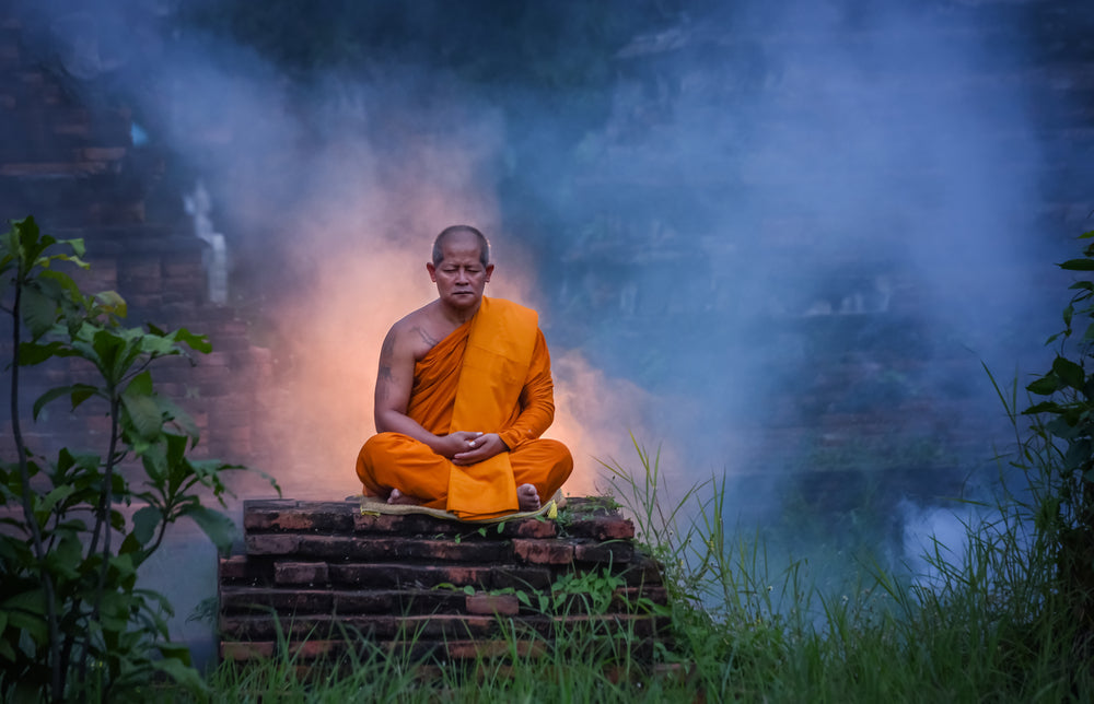 Thai Buddhist Monk Meditating