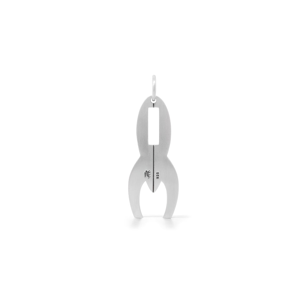 Back of Silver Rocket Pendant 