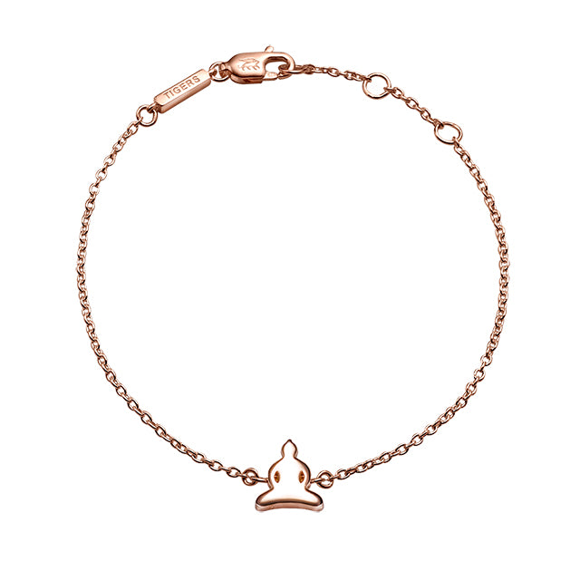 Buddha chain bracelet plated in 18k rose gold
