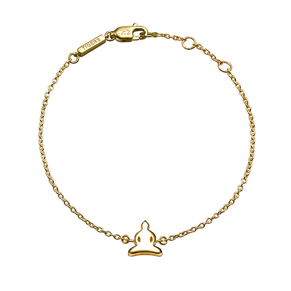 Buddha chain bracelet plated in 18k yellow gold