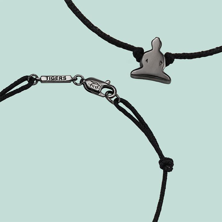 Buddha bracelet in sterling silver and black rhodium - Tigers & Dragons