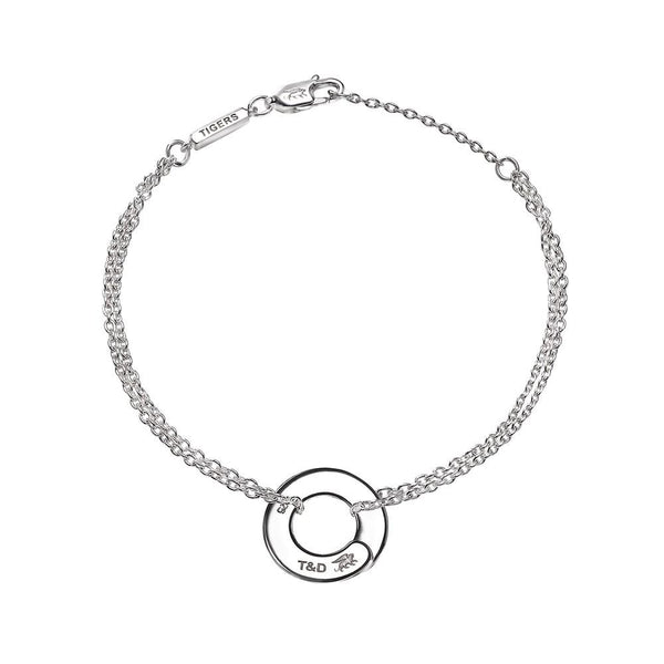 Full moon Enso double chain bracelet in sterling silver - Tigers & Dragons
