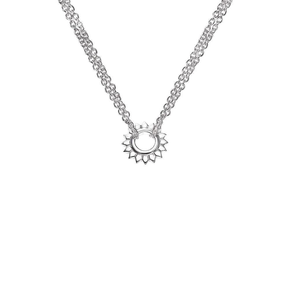 Lotus Chakra double chain sterling silver necklace - Tigers & Dragons